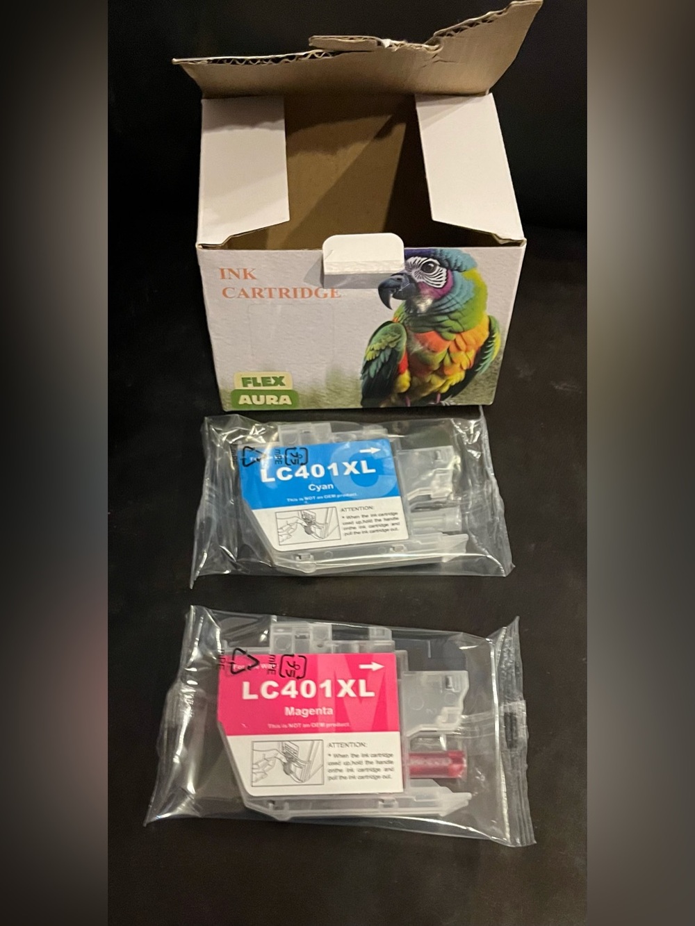 Set of (2) Printer Inks Cyan & Magenta 401XL